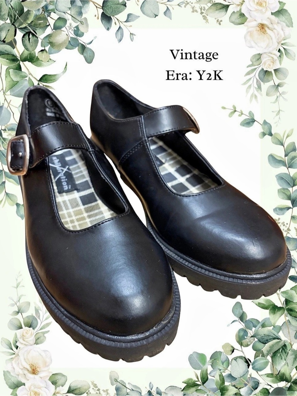 Y2K Black Mary Jane Platform Shoes